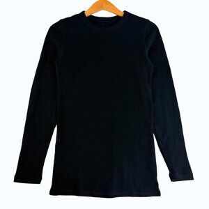 Goodfellow Waffle Knit Sweater Men S Black Long Sleeve Crewneck Casual Basic